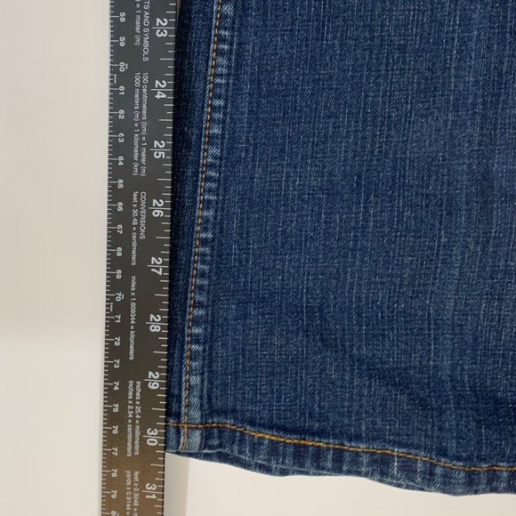 Levis Strauss Stretch Womens Jeans Misses Size 16 Blue Flap Pocket Boot Cut - Picture 12 of 16